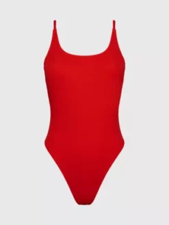 Calvin Klein Maillot De Bain Décolleté Dans Le Dos - CK Texture