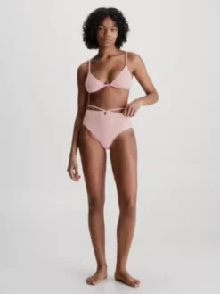 Calvin Klein Bas De Bikini Taille Haute - CK Texture -Pas Cher Calvin Klein Magasin KW0KW02236 TG8 alternate4