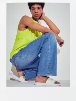 Calvin Klein Tongs Avec Logo En Toile Recyclée - Pride -Pas Cher Calvin Klein Magasin YM0YM00831 YBR alternate7