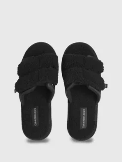 Calvin Klein Chaussons En Peau De Mouton Retournée Synthétique Recyclée -Pas Cher Calvin Klein Magasin YW0YW00861 BDS alternate2