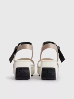 Calvin Klein Sandales Compensées à Plateforme En Satin Recyclé 11 Calvin Klein Sandales Compensées à Plateforme En Satin Recyclé -Pas Cher Calvin Klein Magasin YW0YW00980 0K7 alternate3