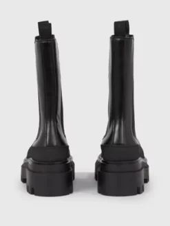 Calvin Klein Bottines Chelsea En Cuir Avec Semelle Compensée -Pas Cher Calvin Klein Magasin YW0YW01111 0GT alternate3