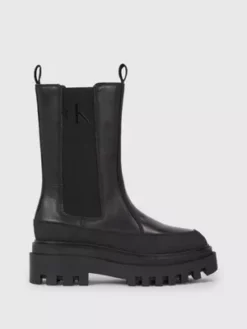 Calvin Klein Bottines Chelsea En Cuir Avec Semelle Compensée